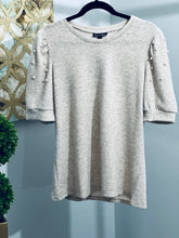 Load image into Gallery viewer, Faux Pearl Puff Sleeve Sweater
