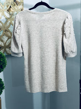 Load image into Gallery viewer, Faux Pearl Puff Sleeve Sweater
