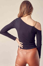 Load image into Gallery viewer, Chain Detail One Shoulder Top (S)
