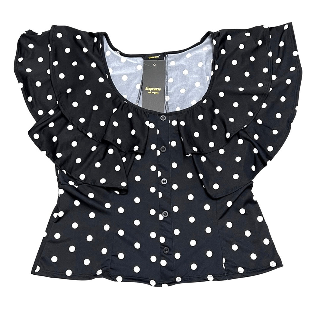 Polka-dot Ruffle Top